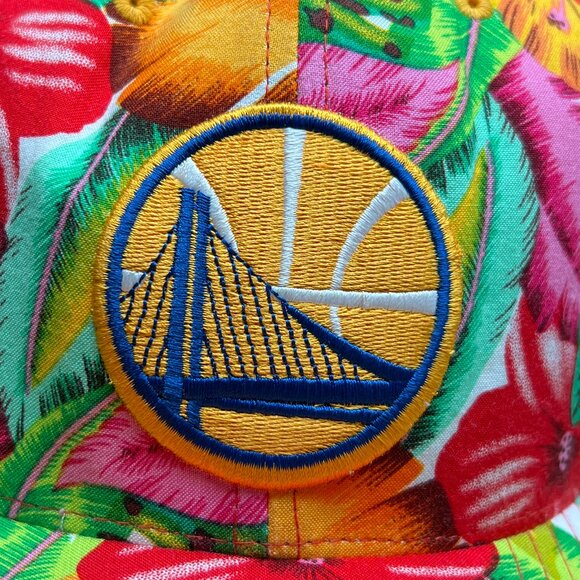 Golden State Warriors - Tropical / Floral - Snapback - Mitchell & Ness Hat - Picture 7 of 7